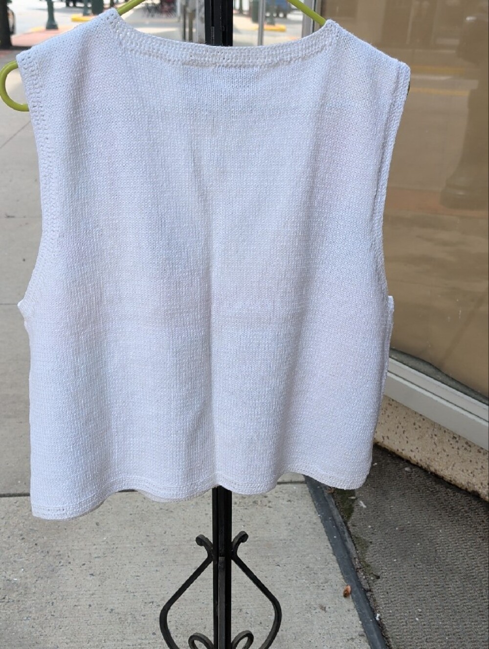 90s Blair Pastel Crochet Patchwork V-Neck Sweater Vest - Picture 3 of 3